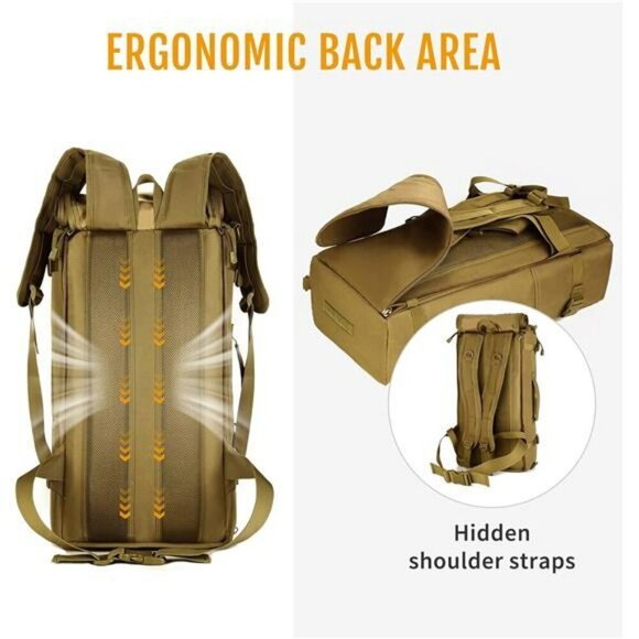 50L Tactical MOLLE Backpack Military Hiking Travel Bag Crossbody Handbag - Picture 6 of 7